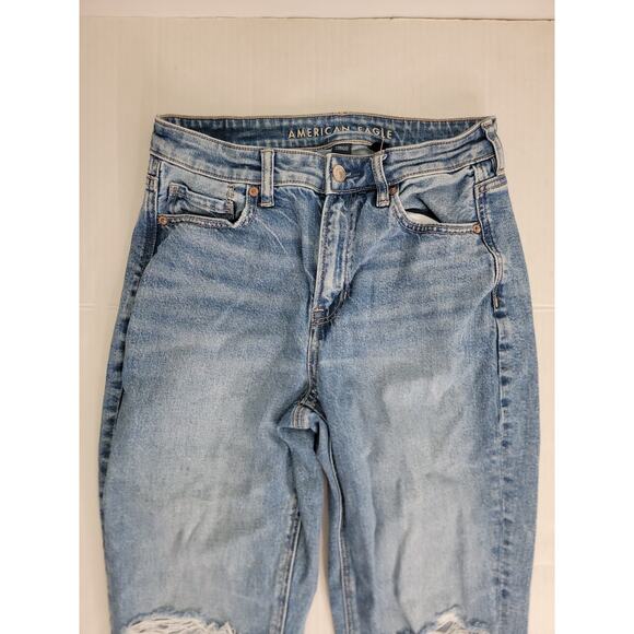 AMERICAN EAGLE Jeans Womens 4 Tapered Mom High Rise Distressed Strigid - Picture 3 of 11